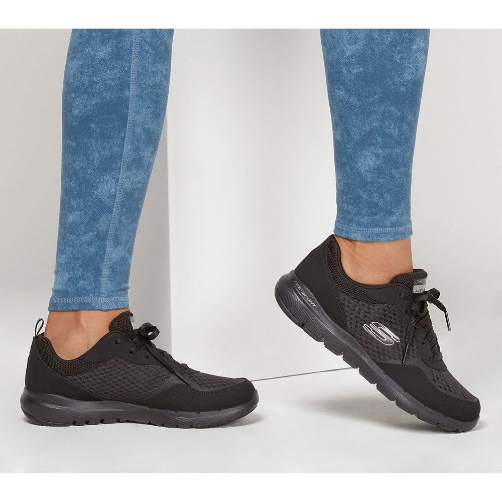 Skechers Ladies Flex Appeal 3.0 Go-Forward Black Trainers 13069