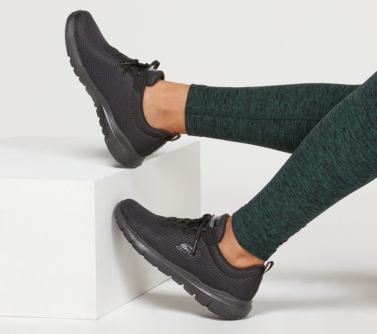 Skechers Ladies Flex Appeal 3.0 First Insight Black Trainer Shoes 13070