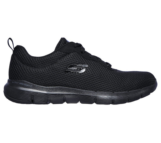 Skechers Ladies Flex Appeal 3.0 First Insight Black Trainer Shoes 13070