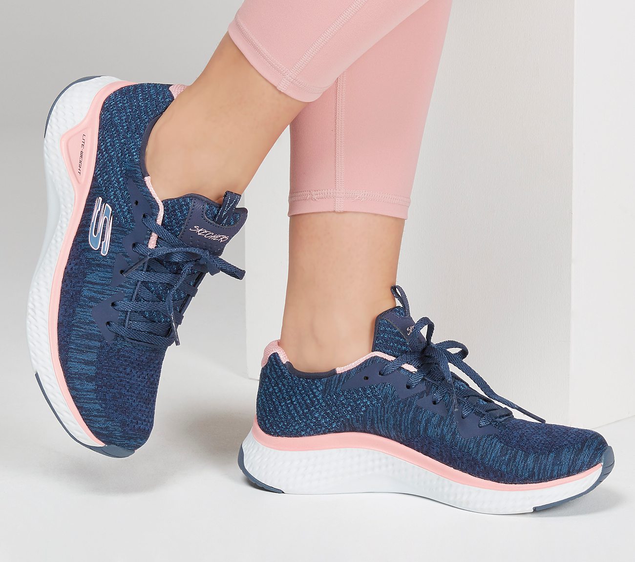 Skechers 13328 Solar Fuse - Brisk Escape Ladies Navy/Pink