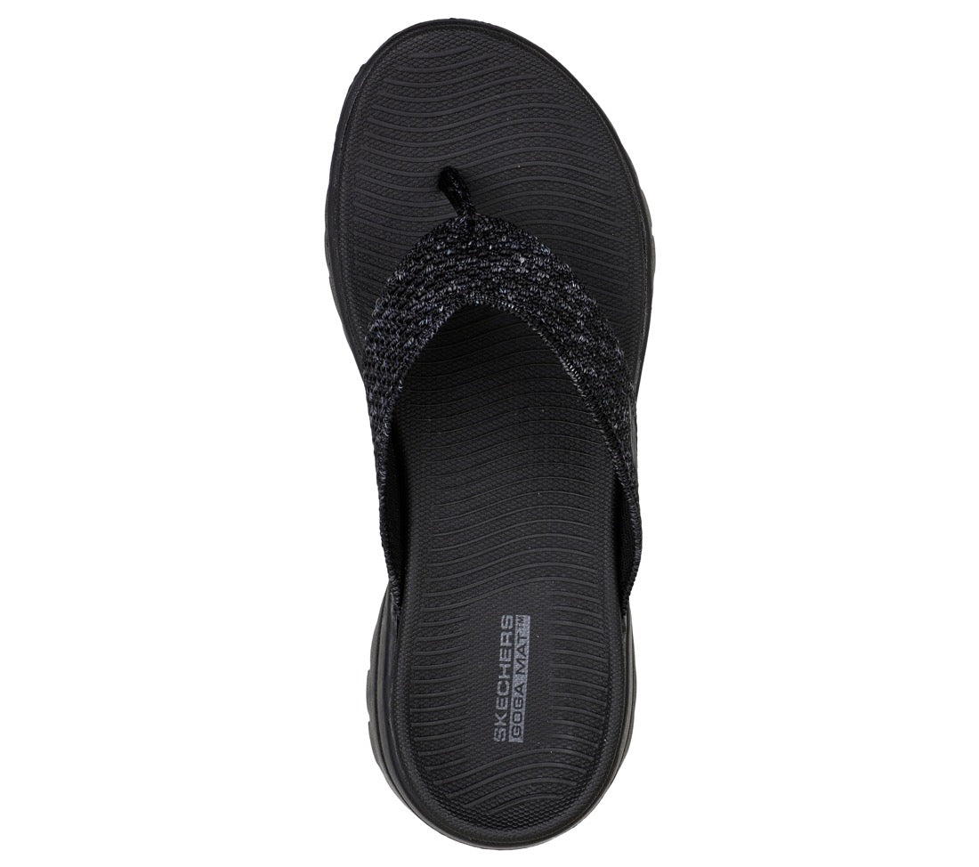 Skechers Ladies 140284 Toe Post On-The-Goflexsandal-Accen BKGY