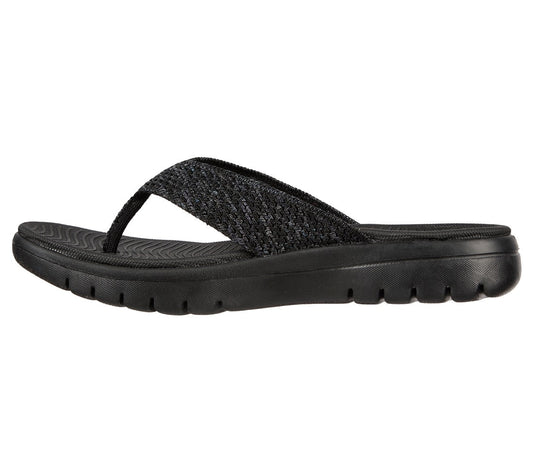 Skechers Ladies 140284 Toe Post On-The-Goflexsandal-Accen BKGY