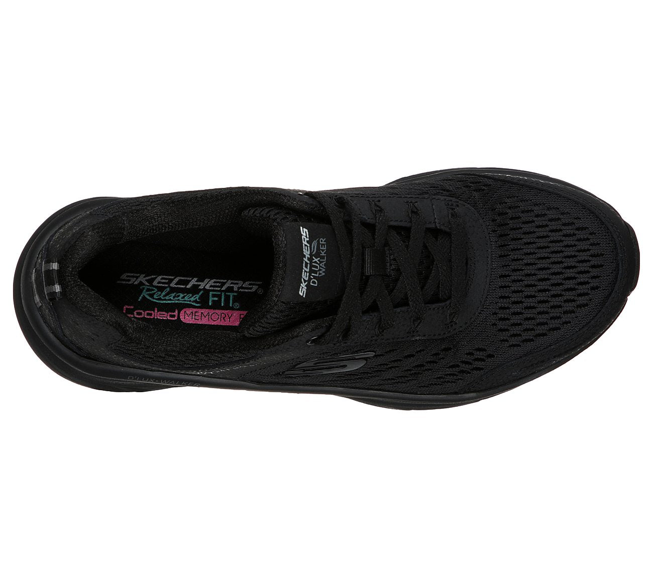 Skechers Ladies Relaxed Fit®: D'Lux Walker Infinite Motion Black Trainers 149023