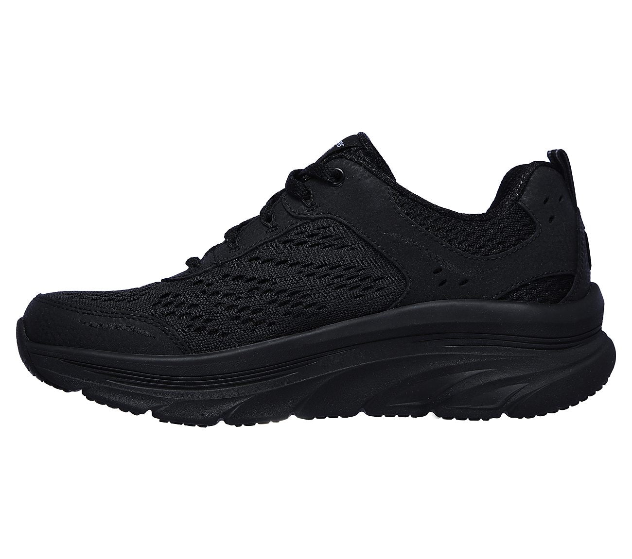 Skechers Ladies Relaxed Fit®: D'Lux Walker Infinite Motion Black Trainers 149023