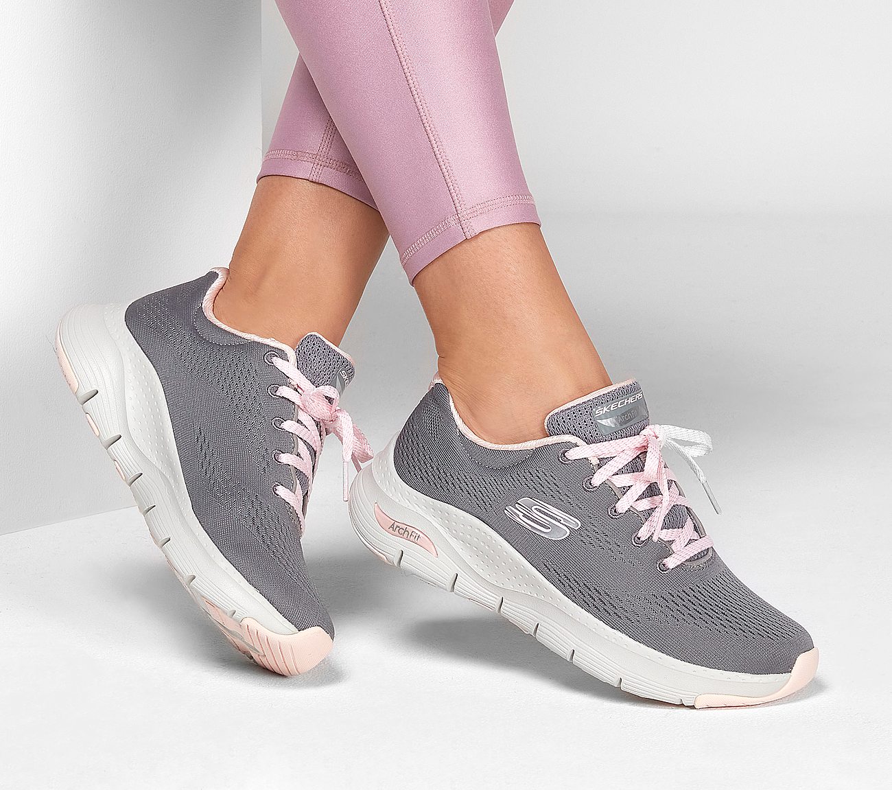Skechers 149057 Arch Fit - Sunny Outlook Ladies Grey/Pink