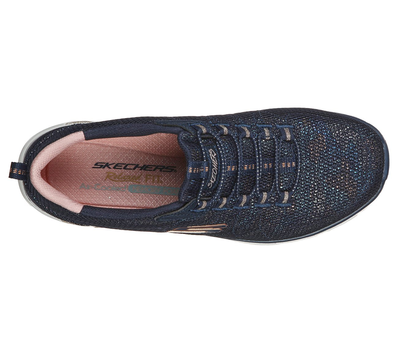 Skechers Ladies Relaxed Fit® Empire D'Lux Charming Grace Navy Blue Trainers 149271