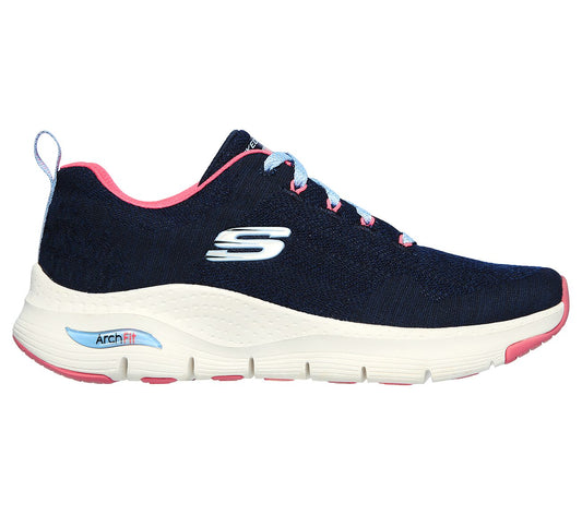 Skechers Ladies Arch Fit Comfy Wave Ladies Navy Blue Trainers 149414