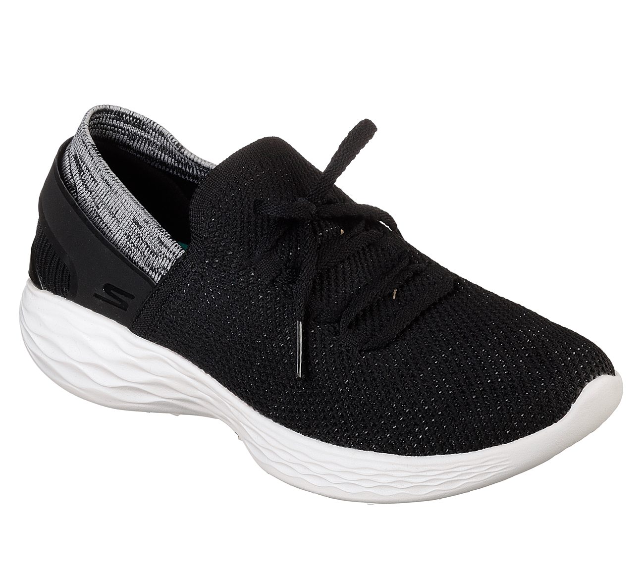 Skechers Ladies You Spirit Black Trainers 14960 – Chequers Shoes