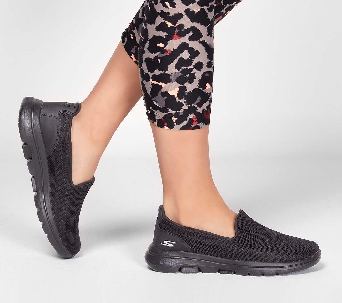 Skechers Ladies GOwalk 5 Black Slip On Trainers 15901