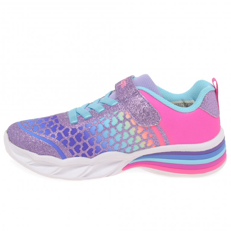Skechers Kids 302313L Sweet Heart Lights Purple Multi Trainers