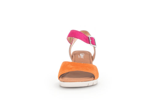 Gabor 22.042.69 Nieve Pink/Orange Kombi Wedge Sandal