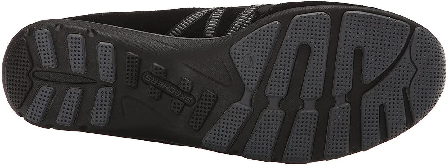 Skechers Ladies Breathe-Easy-Weekend Wishes Suede & Mesh Lace Up Black Trainers 22556