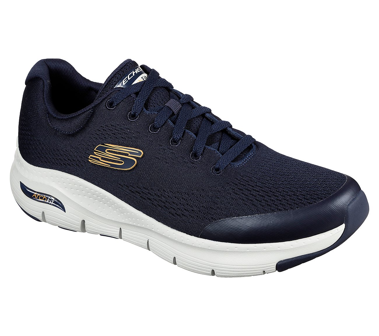 Skechers 232040 Mens Arch Fit Sporty Navy Trainers Chequers Shoes