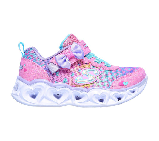 Skechers Kids S Lights Heart Lights Untamed Pink Multicoloured Girls Trainers 302088