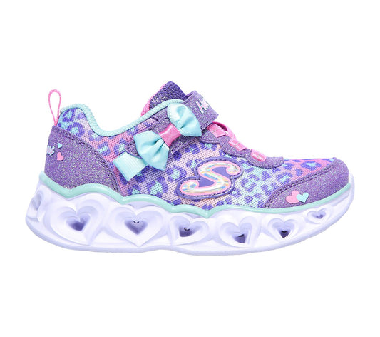Skechers Kids Heart Lights Untamed Purple & Aqua Trainers 302088