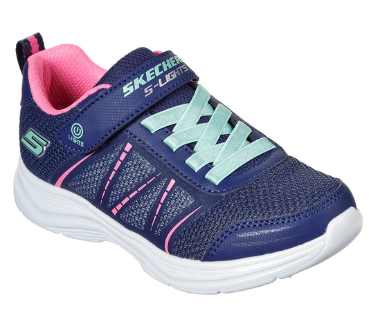 Skechers Kids S Lights Glimmer Kicks Shimmer Navy Girls Trainers 302302
