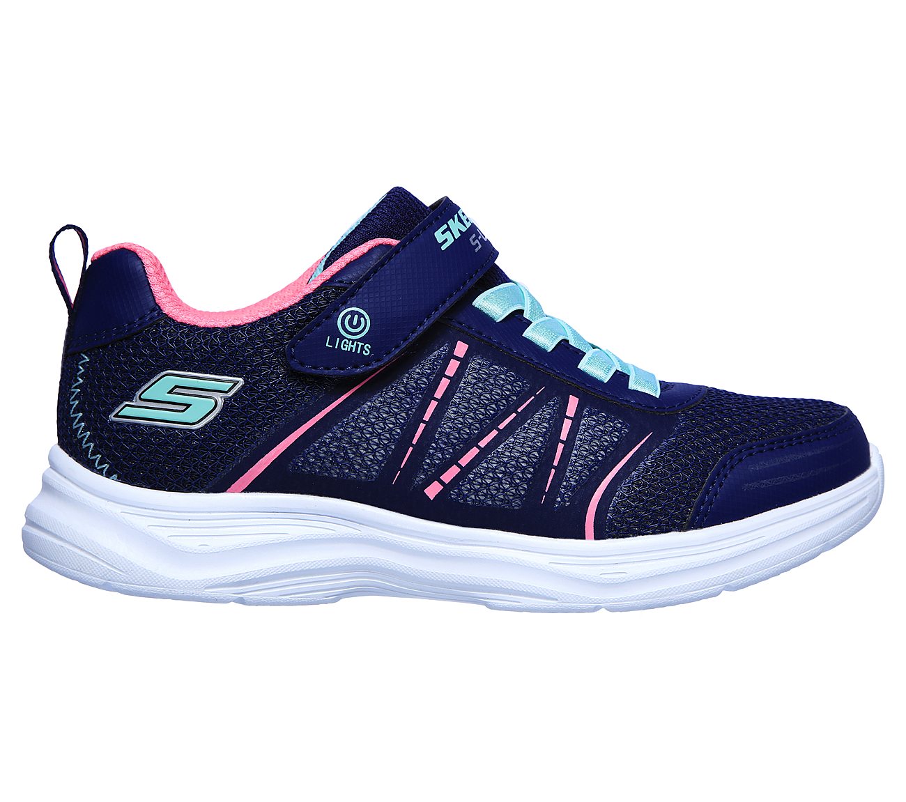 Skechers Kids S Lights Glimmer Kicks Shimmer Navy Girls Trainers 302302