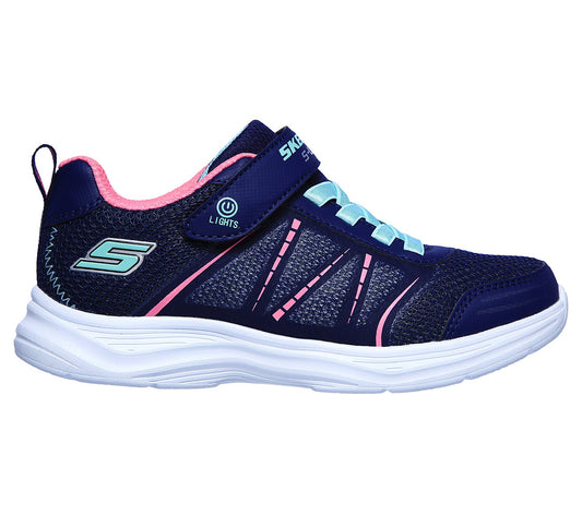 Skechers Kids S Lights Glimmer Kicks Shimmer Navy Girls Trainers 302302