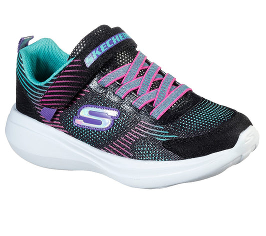 Skechers GOrun Fast Neon Jams Kids Black Multicoloured Trainers 302403