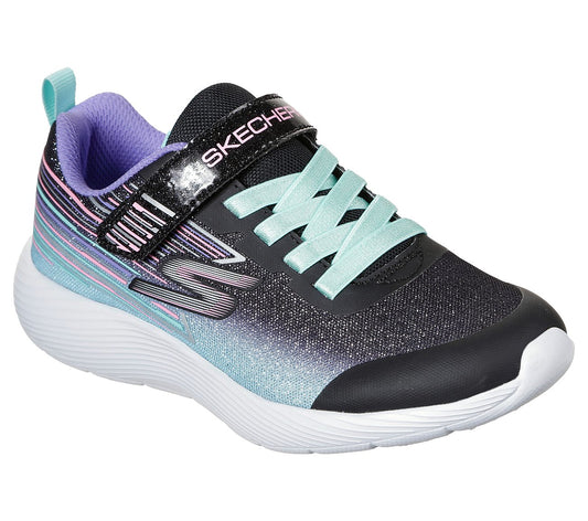 Skechers Kids Dyna-Lite Shimmer Streaks Black Multicoloured Girls Trainers 302456