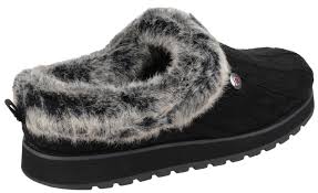 Skechers Ladies Bobs Keepsakes Ice Storm Black Mule Slippers 31204