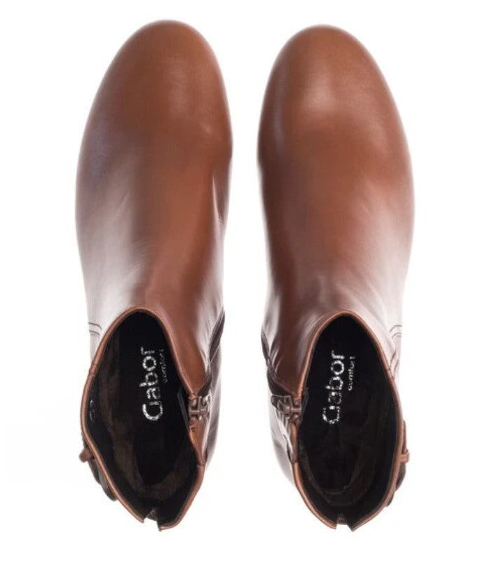 Gabor Ladies Whisky Tan Leather Ankle Boots 32.711.52