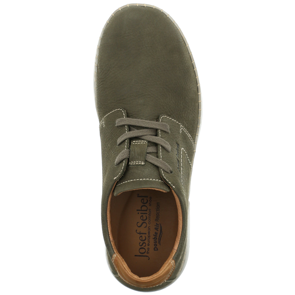 Josef Seibel Mens Louis 01 Green Leather Shoes 38401 796 681