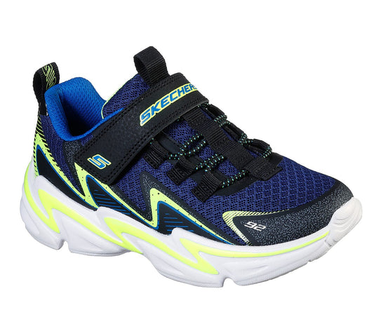 Skechers Kids Wavetronic Black & Navy Blue Boys Trainers 403603L