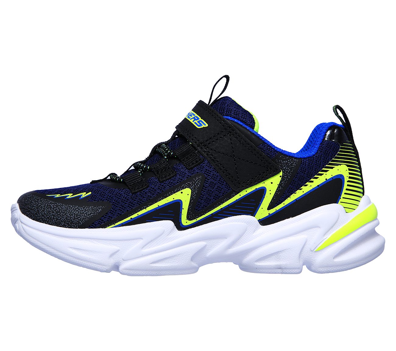 Skechers Kids Wavetronic Black & Navy Blue Boys Trainers 403603L