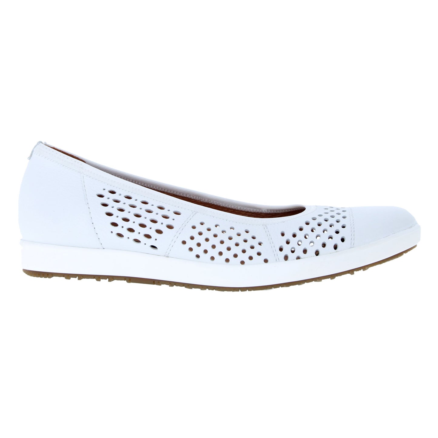 Gabor Ladies Pattie White Ballerina Flats 42.451.50