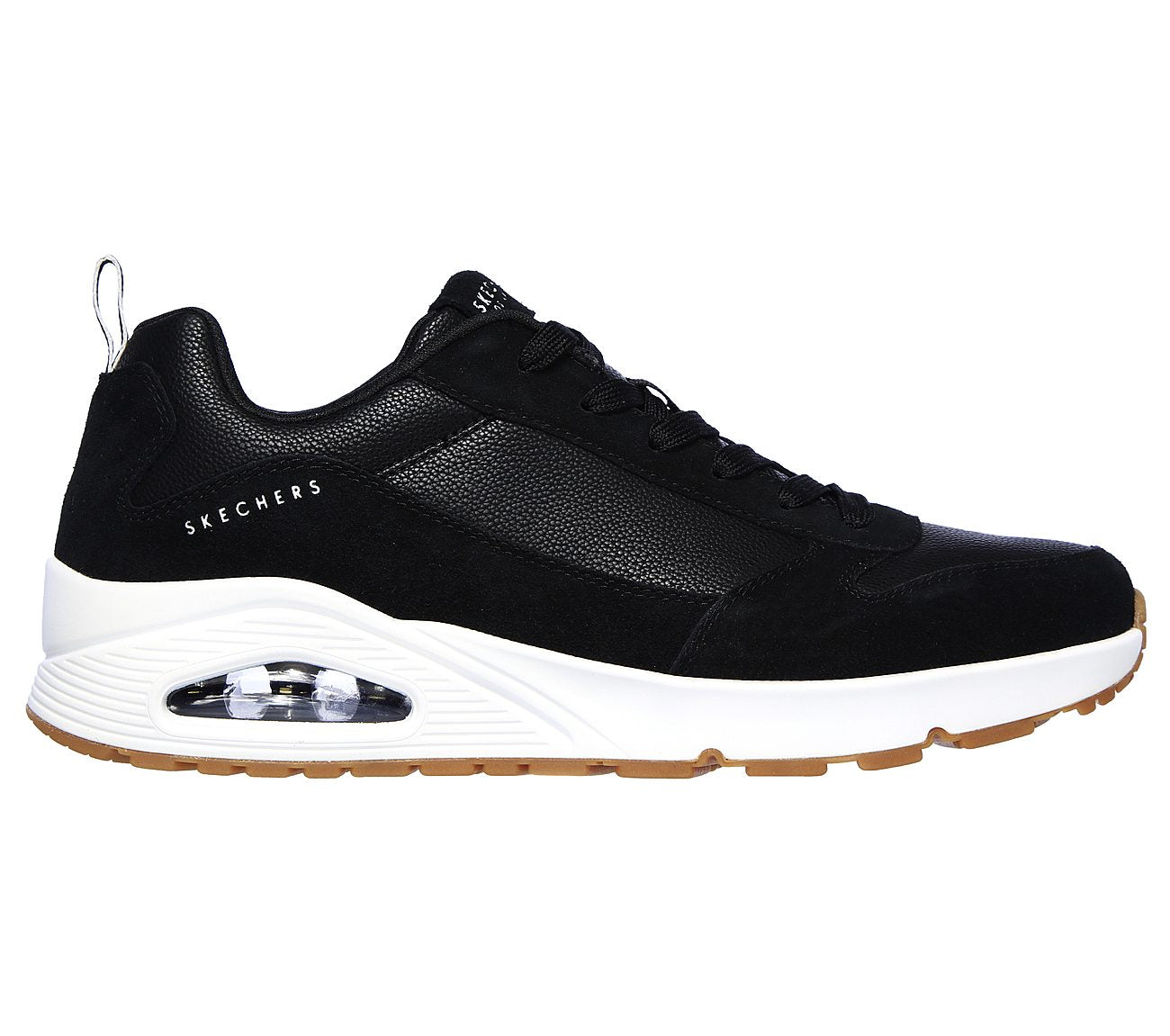 Skechers Mens Uno Stacre Black Trainers 52468