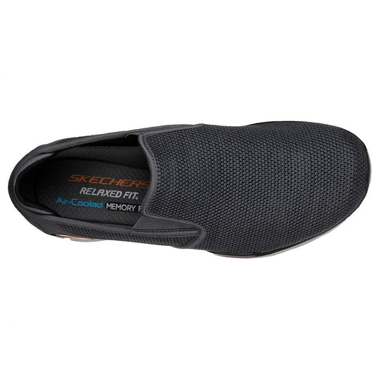 Skechers Mens Equalizer 3.0 - Sumnin Slip On Charcoal Grey/Orange Trainers 52937