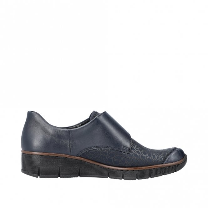Rieker Ladies 537C0-14 Blue Velcro Shoe