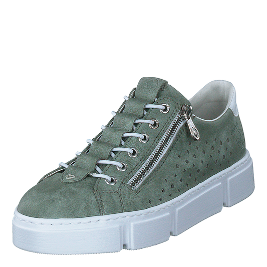 Rieker N5953-52 Ladies Green Trainer