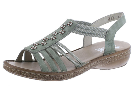 Rieker 62855-52 Green Ladies Sandal