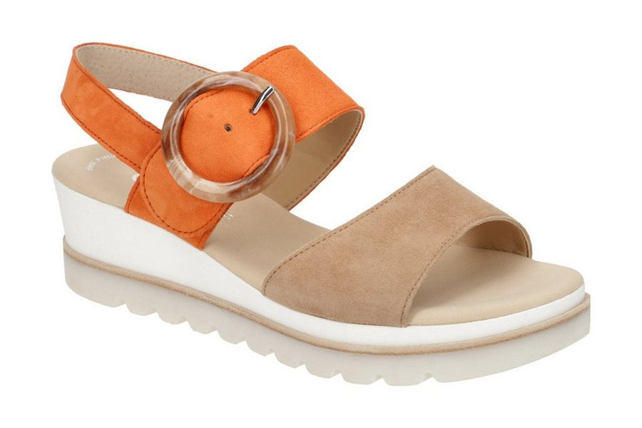 Gabor Ladies Yeo Caramel & Orange Sandals 64.645.12