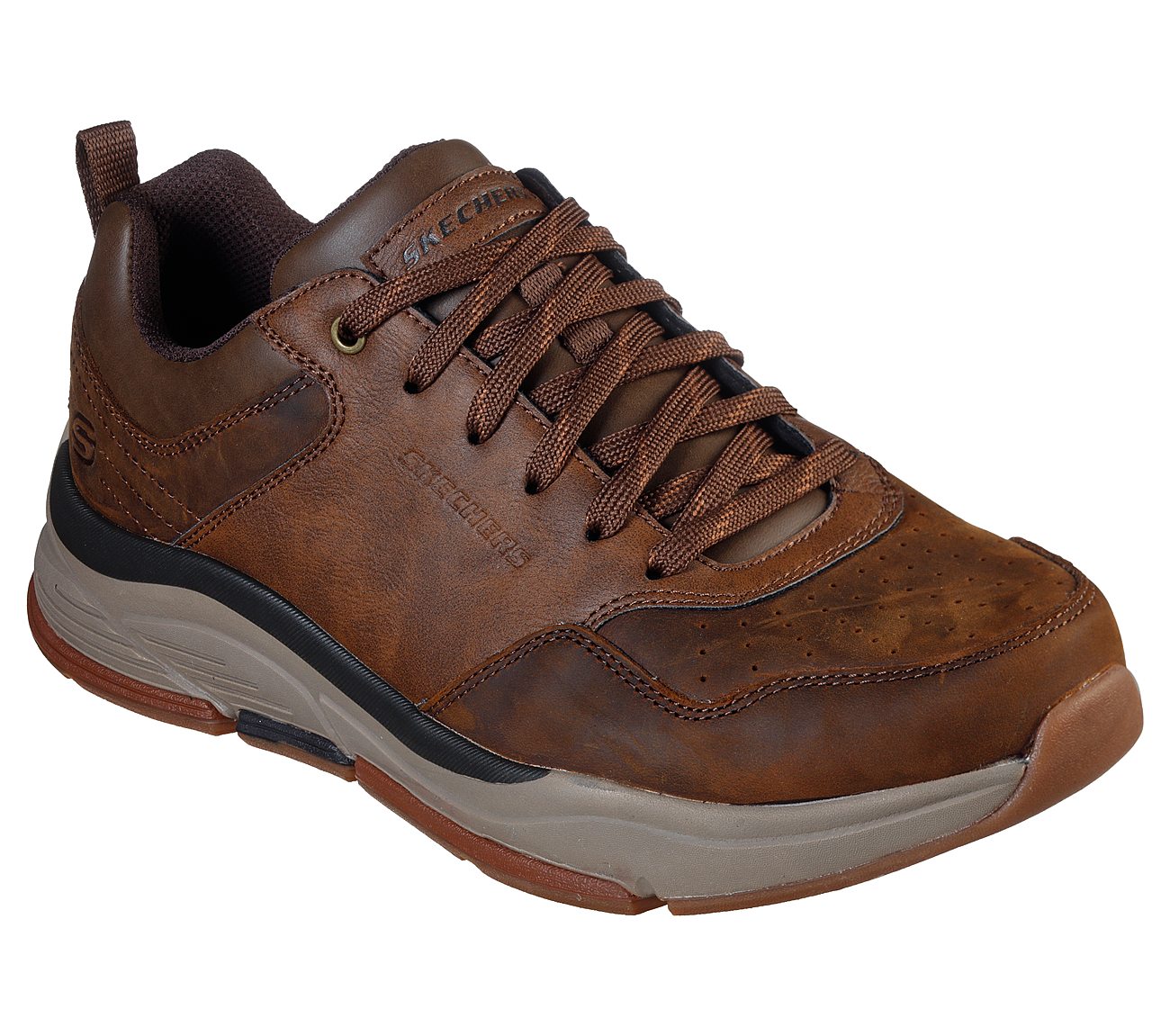 Skechers Mens Benago - Treno Dark Brown Trainers 66204