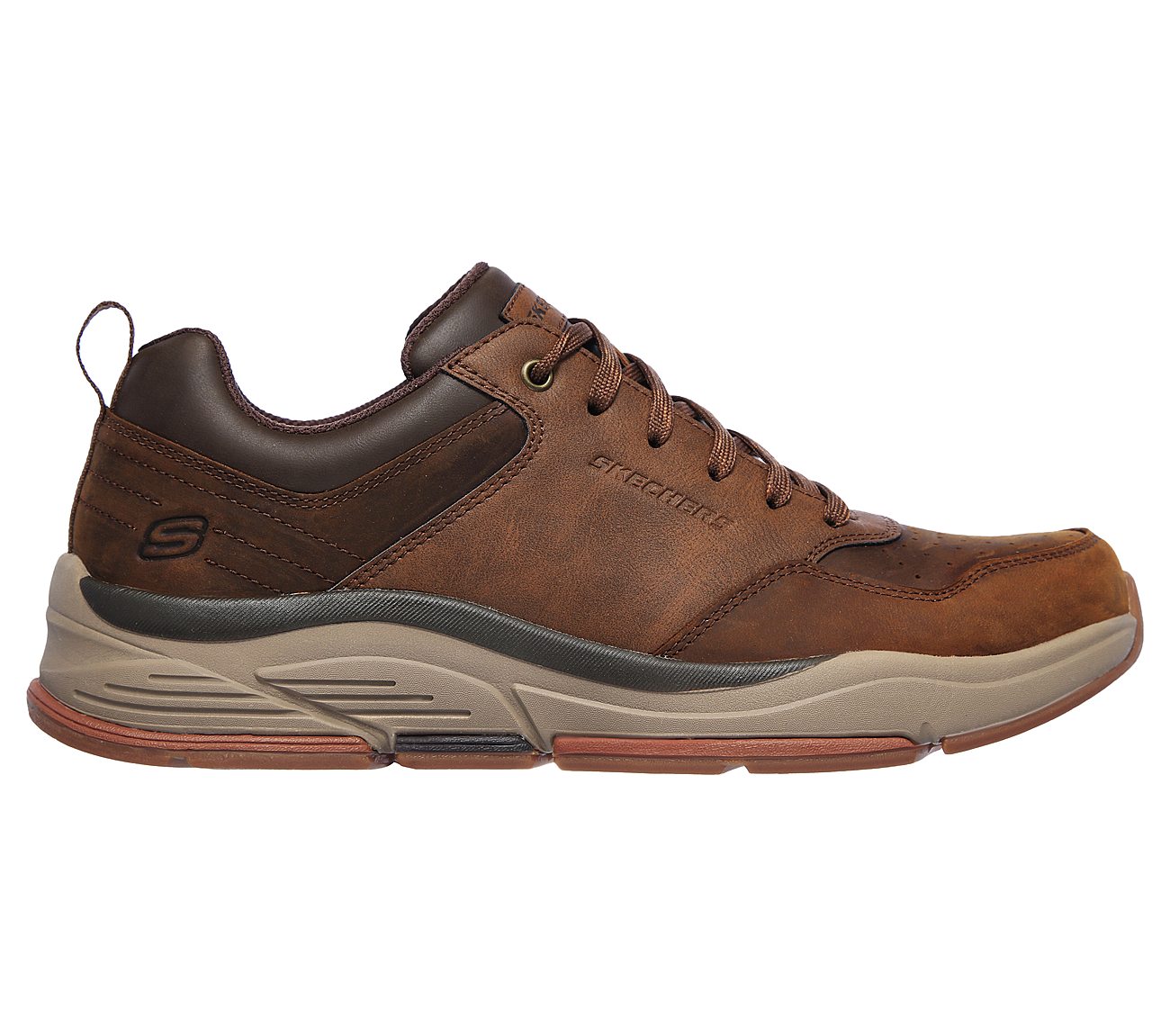 Skechers Mens Benago - Treno Dark Brown Trainers 66204
