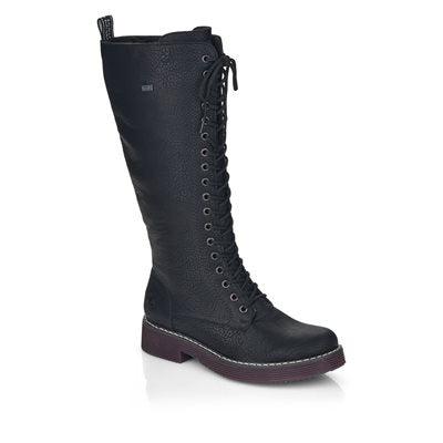 Rieker Ladies Lace-Up Black Boots 70046-00