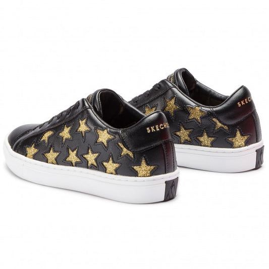 Skechers Ladies Skechers Side Street - Star Side Black/Gold Trainers 73535