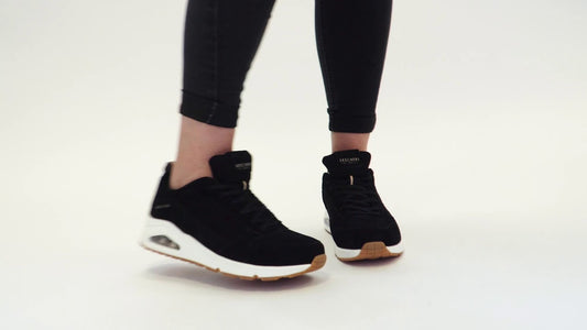 Skechers Ladies Uno -Two For The Show Black Trainers 73672