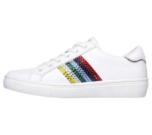 Skechers Ladies Goldie-Rainbow Rocker White Trainers 73822