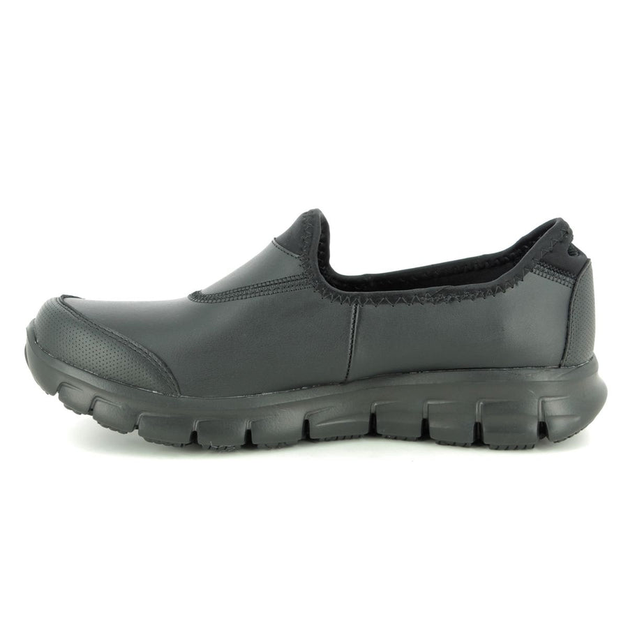 Skechers Ladies Work: Relaxed Fit® - Sure Track Black Slip-On Shoes 76536