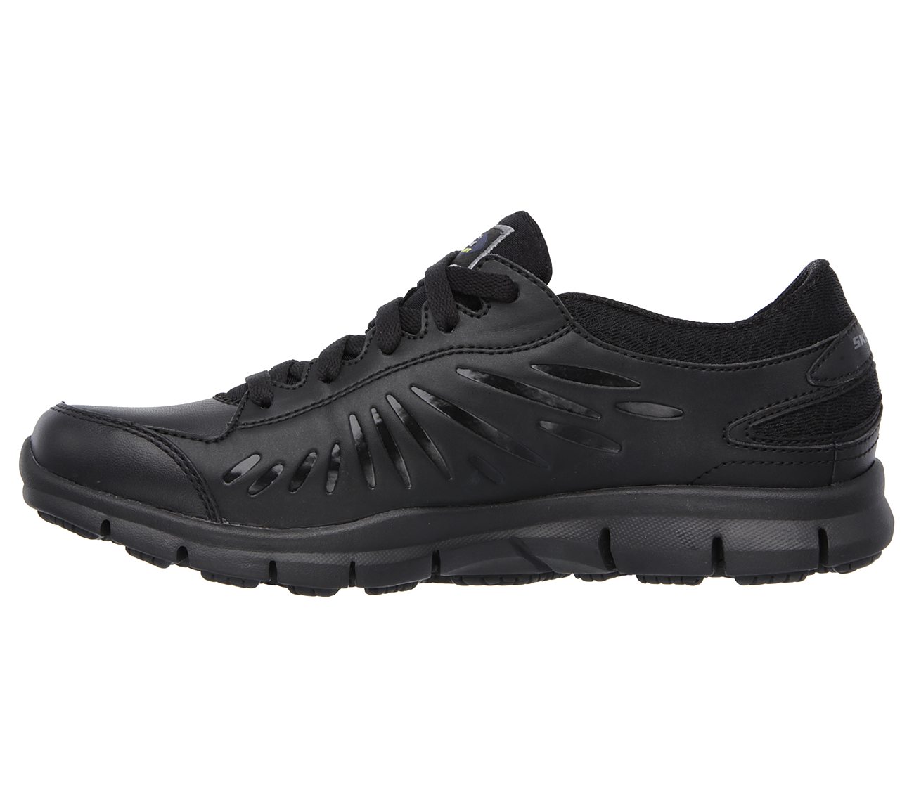 Skechers Ladies Relaxed Fit Eldred SR Black Trainer Shoes 76551EC