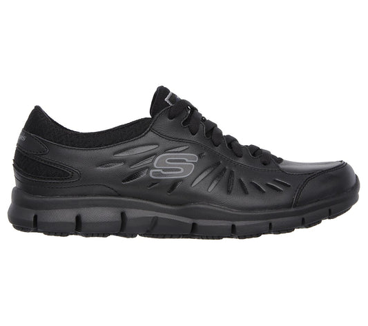 Skechers Ladies Relaxed Fit Eldred SR Black Trainer Shoes 76551EC