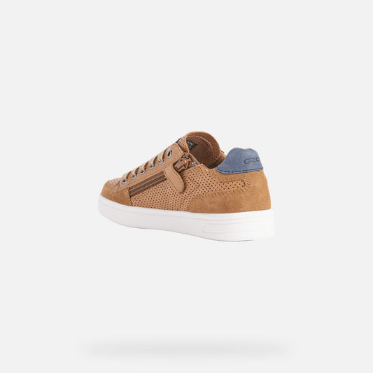 Geox Boys J Djrock J255VB Cognac/Navy Leather/Suede