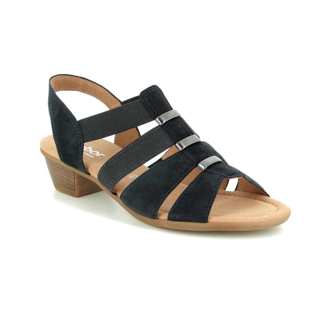 Gabor Ladies Joan Black Suede Heel Sandals 22.472.26