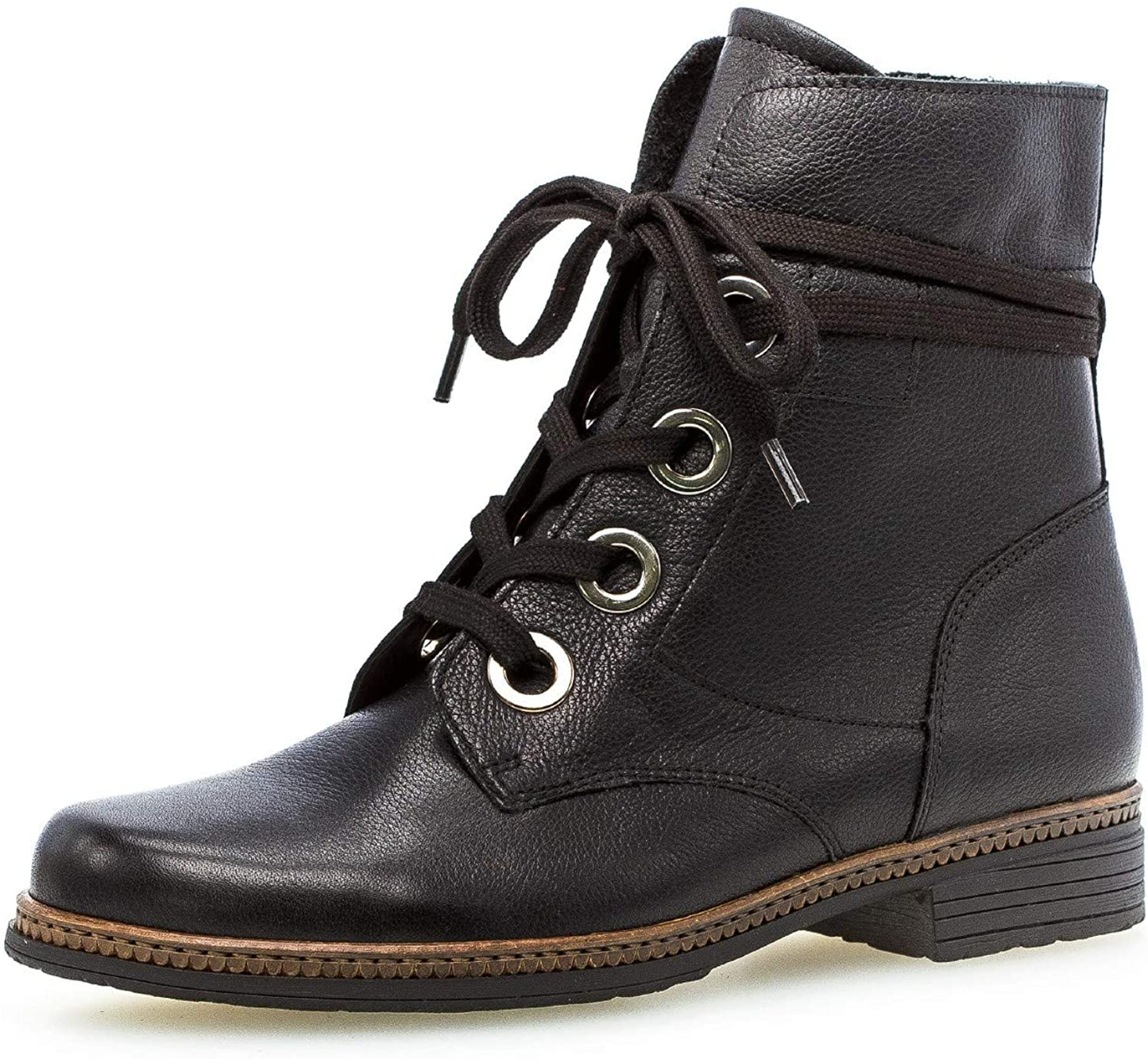 Gabor Ladies Noodle Black Lace-Up Boots 34.672.20