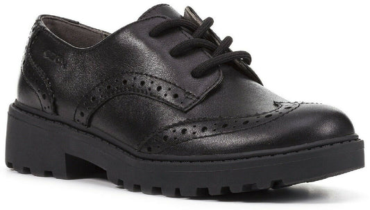 Geox J6420N Casey Lace Girls Black Nappa