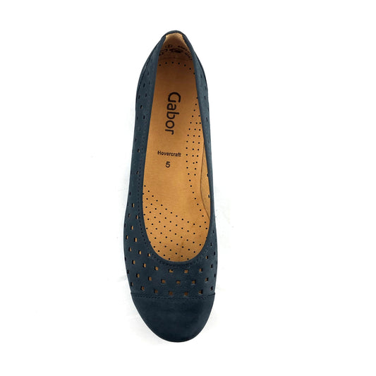 Gabor 84.169.16 Navy Nubuk Ballerina Shoe